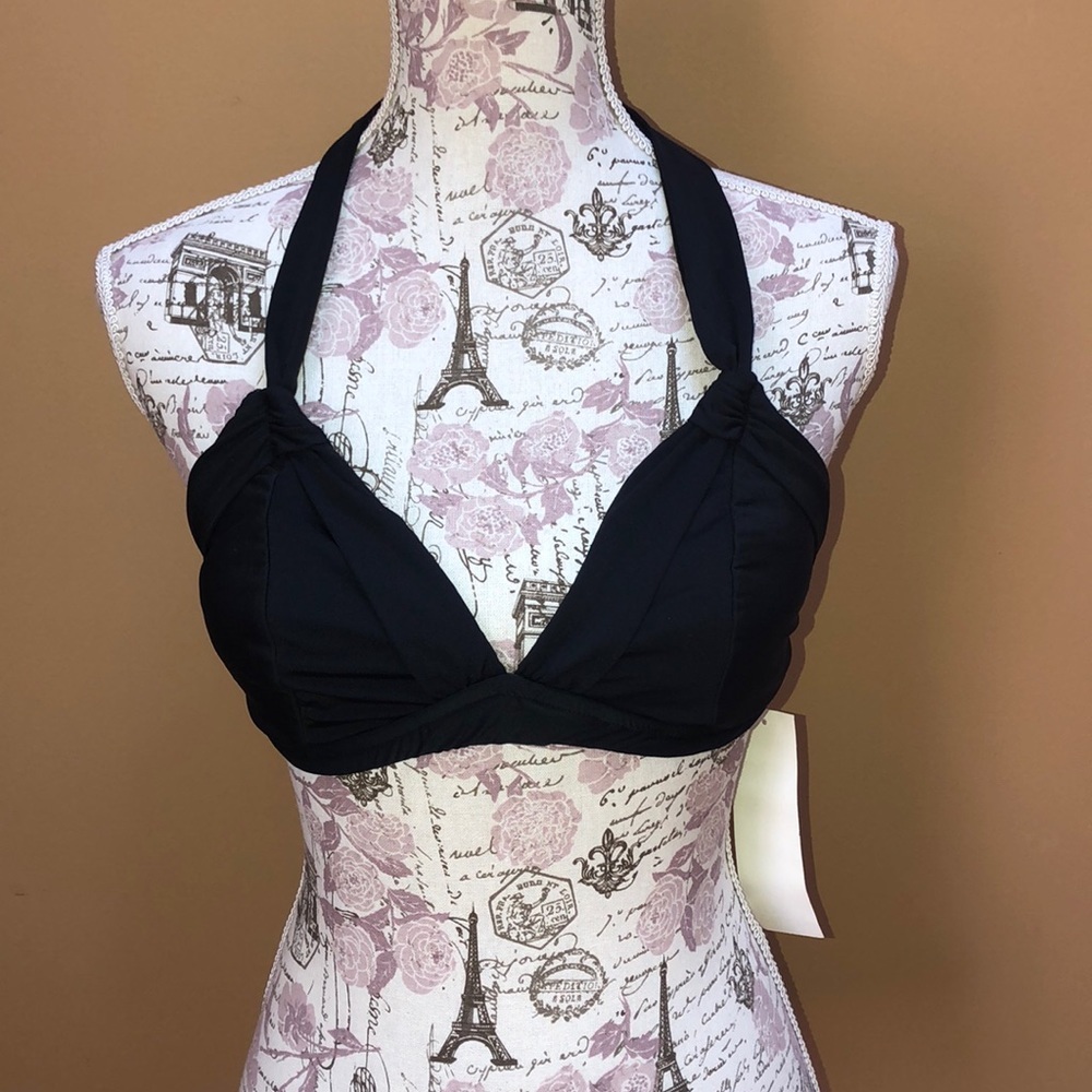 Badgley Mischka Black Bikini Top 12 NEW